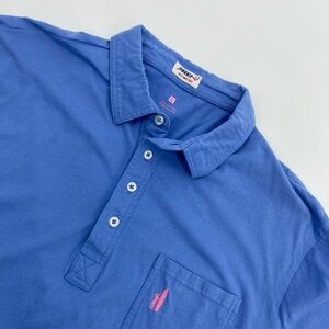 Johnnie O Shirt Mens Large Blue Mulligan Polo West Coast Prep Coastal Resort